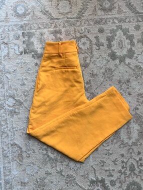 Aritzia Wilfred Mustard Yellow High-Waist Trousers